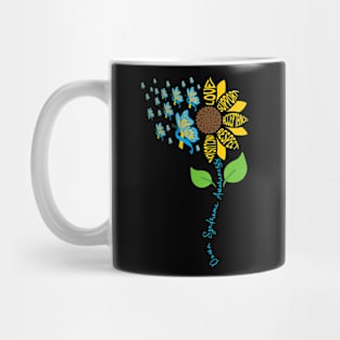 down syndrome awareness sunflower and butterfly design Mug